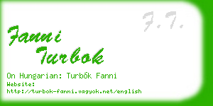 fanni turbok business card