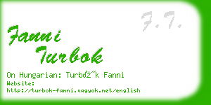 fanni turbok business card